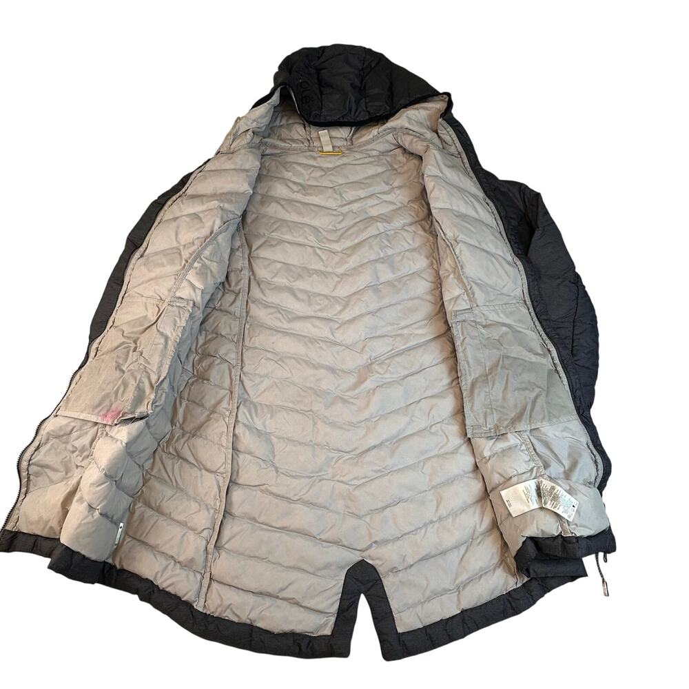 Lole Puffer Jacket Duck Down Women's XL Grey Mid Length Hooded Parka Winter FLAW - Picture 3 of 14